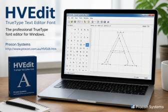 HVEdit TrueType Text Editor Font
